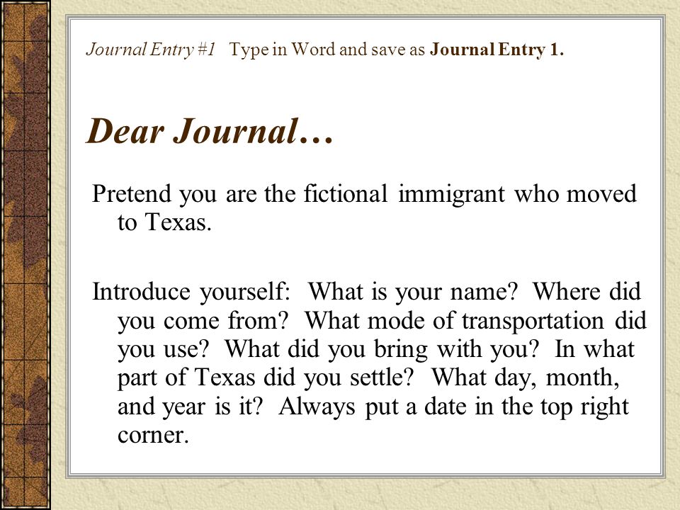His125 Immigration Journal Entry